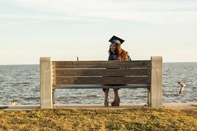 student sitting on bench